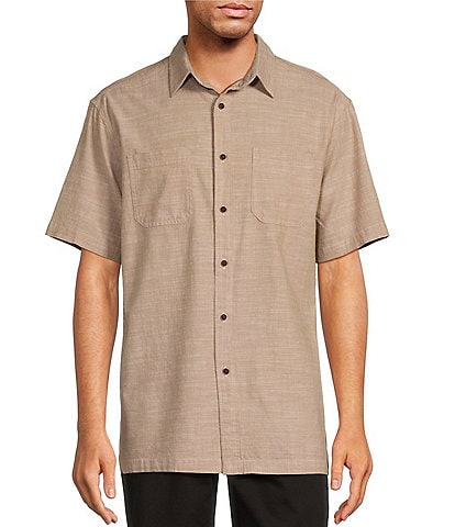 Roundtree & Yorke Short Sleeve Solid Slub Sport Shirt