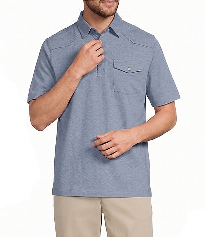 Roundtree & Yorke Short Sleeve Solid Western Polo