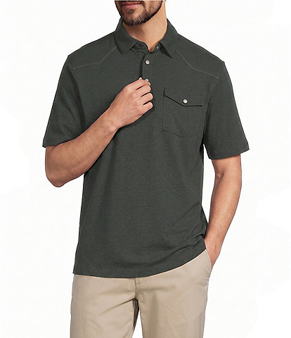 Roundtree & Yorke Short Sleeve Solid Western Polo