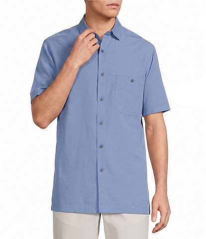 Short Sleeve Textured Solid Sport Shirt
