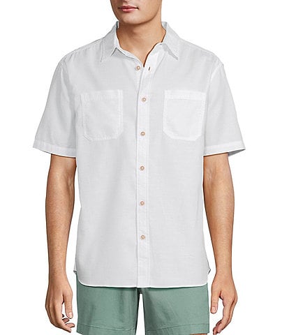 Roundtree & Yorke Short Sleeve Textured Solid Sport Shirt