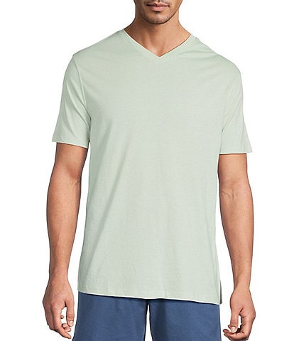 Roundtree & Yorke Solid Cloud Short Sleeve V-Neck T-Shirt