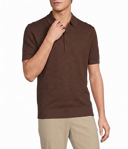 Roundtree & Yorke Solid Soft Knit Polo Sweater