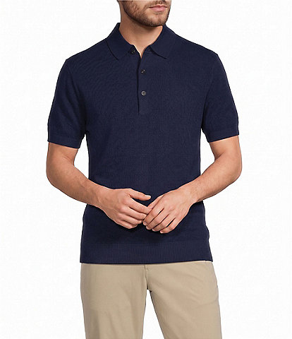 Roundtree & Yorke Solid Soft Knit Polo Sweater