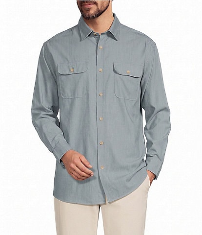 Roundtree & Yorke Solid Textured Sport Shirt