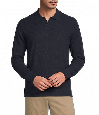 Roundtree & Yorke Textured Johnny Collar Sweater