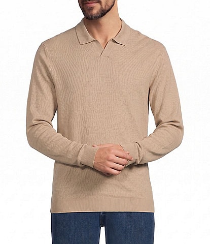 Roundtree & Yorke Textured Johnny Collar Sweater