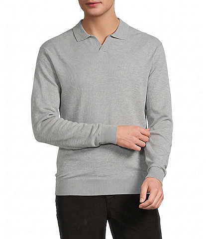 Roundtree & Yorke Textured Johnny Collar Sweater
