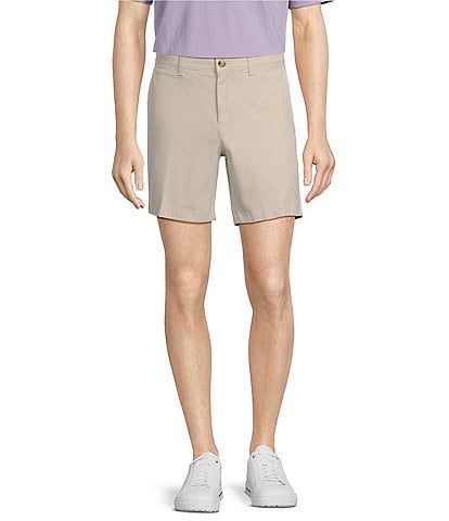 Roundtree & Yorke The Cloud Collection 7#double; Flat Front Washed Chino Shorts