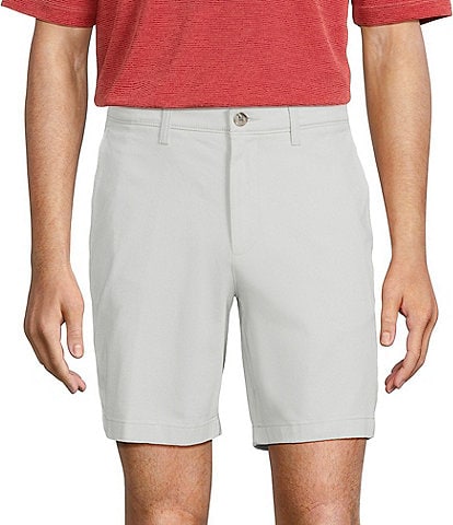 Roundtree & Yorke The Cloud Collection 8" Flat-Front Tech Pocket Washed Chino Shorts