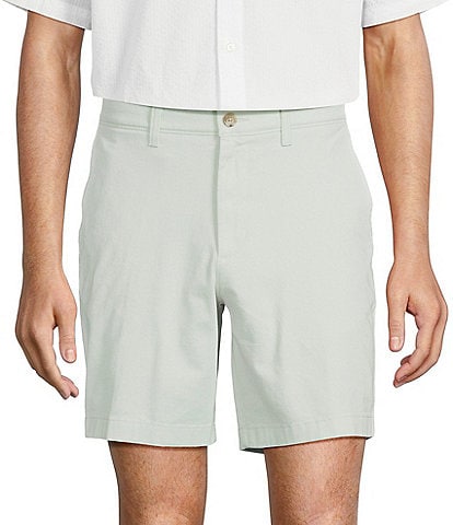 Roundtree & Yorke The Cloud Collection 8" Flat-Front Tech Pocket Washed Chino Shorts