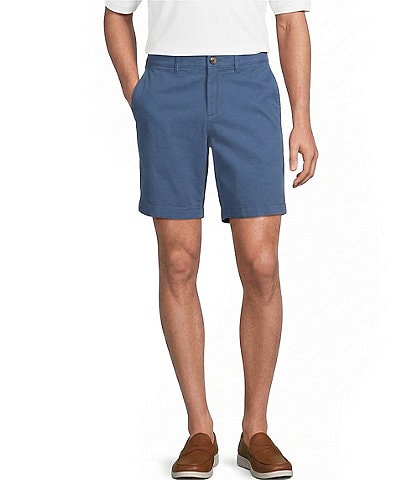 Roundtree & Yorke The Cloud Collection 8#double; Flat Front Washed Chino Shorts
