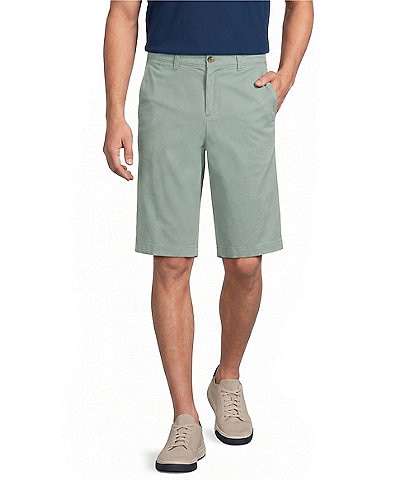 Roundtree & Yorke The Cloud Washed Classic Fit Flat Front 13#double; Chino Shorts