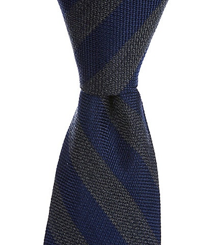 Roundtree & Yorke Thick Bar Stripe 2 3/4" Silk Blend Tie