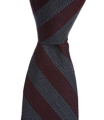 Roundtree & Yorke Thick Bar Stripe 2 3/4" Silk Blend Tie