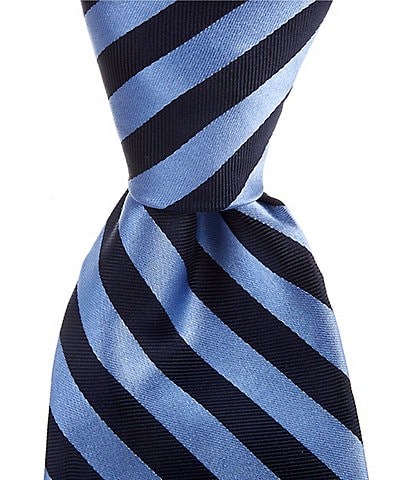 Roundtree & Yorke Thick Stripe 3 3/8#double; Silk Tie