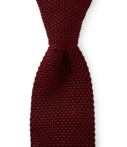 Roundtree & Yorke Trademark Knit Solid Traditional 2 1/4#double; Silk Tie