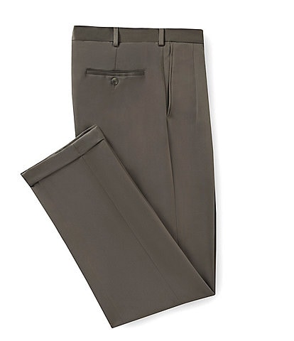 Roundtree & Yorke Travel Smart Non-Iron Ultimate Comfort Microfiber Pleated-Front Dress Pants