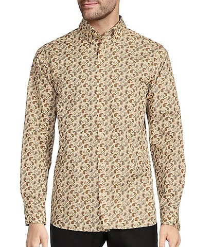 Roundtree & Yorke Long Sleeve Medium Plaid Oxford Sport Shirt