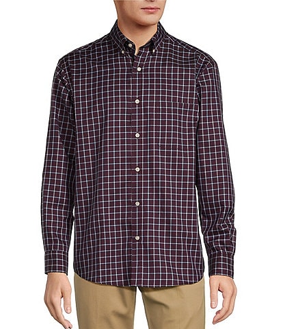 Roundtree & Yorke TravelSmart Classic Fit Easy Care Twill Medium Plaid Sport Shirt