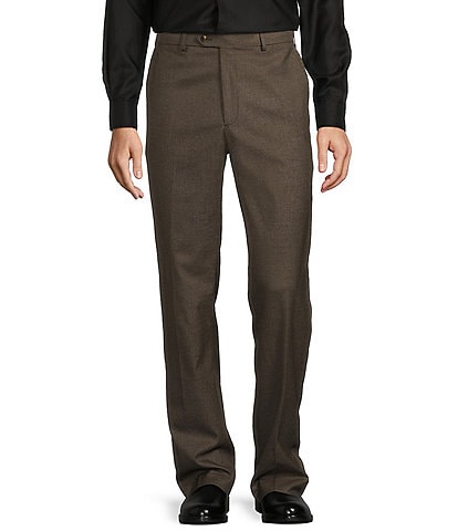 Roundtree & Yorke TravelSmart Classic Fit Flat Front Houndstooth Chino Pants