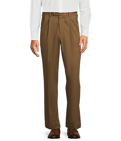 Roundtree & Yorke TravelSmart CoreComfort Non-Iron Relaxed Fit Pleated-Front Chino Pants