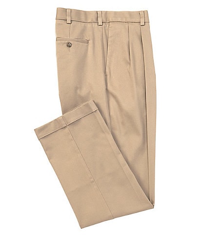 Roundtree & Yorke TravelSmart CoreComfort Non-Iron Relaxed Fit Pleated-Front Chino Pants