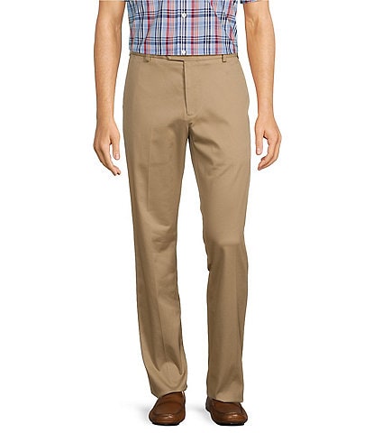 Haggar Men's Premium No Iron Khaki Straight Fit & Slim Fit Flat Front  Casual Pant, British Khaki, 30W / 30L : : Fashion