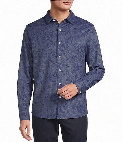 Roundtree & Yorke TravelSmart Easy Care Paisley Print Button Front Shirt