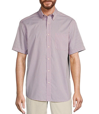 Roundtree & Yorke TravelSmart Easy Care Short Sleeve Small Checked Sport Shirt