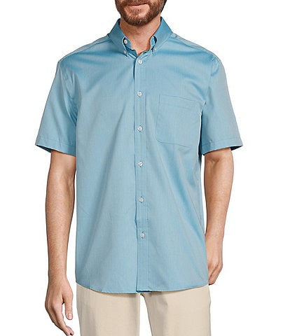 Roundtree & Yorke TravelSmart Easy Care Short Sleeve Solid Dobby Sport Shirt