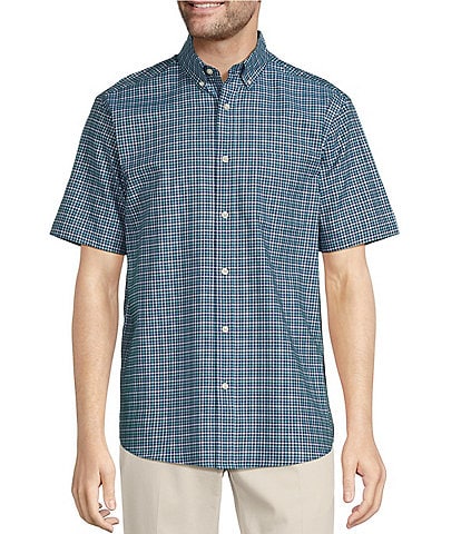 Roundtree & Yorke TravelSmart Easy Care Short Sleeve Twill Check Sport Shirt