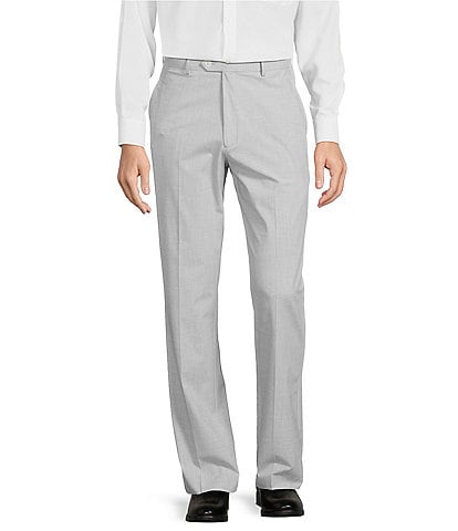 Roundtree & Yorke TravelSmart Flat Front Classic Fit Textured Dress Pants