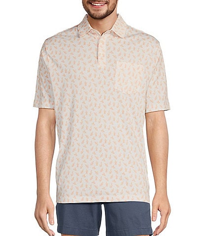 Roundtree & Yorke TravelSmart Short Sleeve Leaf Printed Polo Shirt