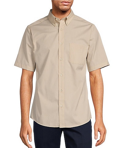 Roundtree & Yorke TravelSmart Slim Easy Care Short Sleeve Solid Dobby Sport Shirt