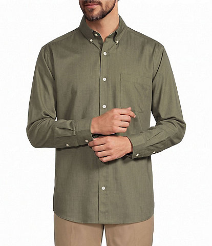 Roundtree & Yorke TravelSmart Solid Heather Twill Sport Shirt