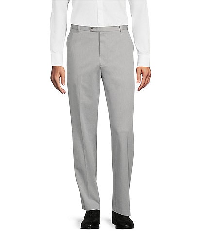 Roundtree & Yorke TravelSmart Ultimate Performance Classic Fit Flat Front Non-Iron Heathered Chino Pants