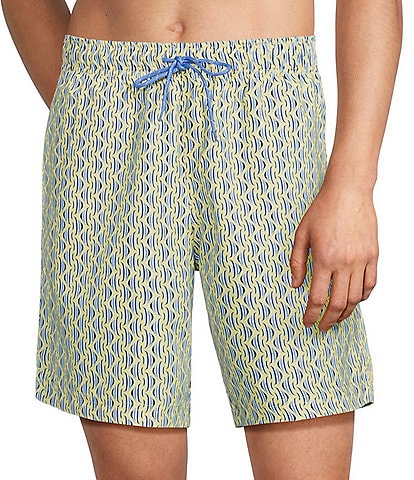 Roundtree & Yorke Tropical Fish 8" Swim Trunks