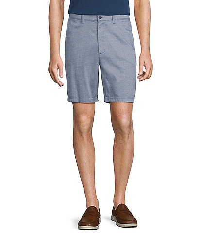 Roundtree & Yorke True Blue 8" Inseam Classic Flat Front Dobby Print Pull On Shorts