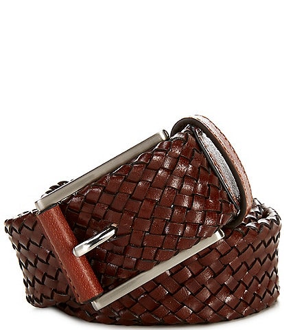 Roundtree & Yorke Tubular Braided Full Grain Leather Belt