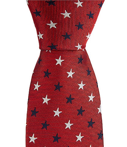 Roundtree & Yorke USA Cascading Stars 3.5#double; Silk Blend Tie