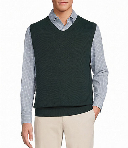 Roundtree & Yorke V-Neck Solid Sweater Vest