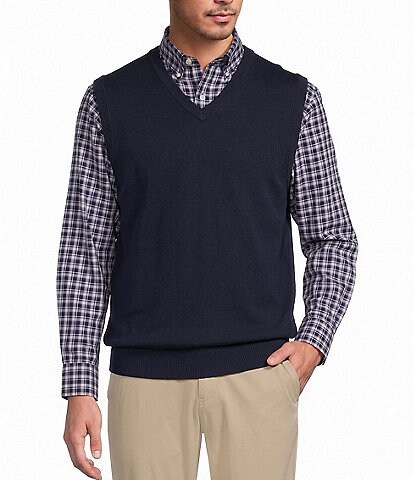 Roundtree & Yorke V-Neck Solid Sweater Vest