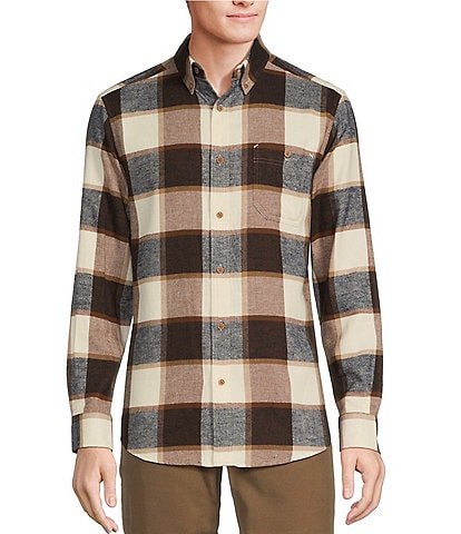 Rowm Big & Tall Nomad Collection Long Sleeve Portuguese Flannel Plaid Shirt