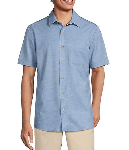 Rowm Big & Tall Performance Rec + Relax Short Sleeve Solid Textured Shirt