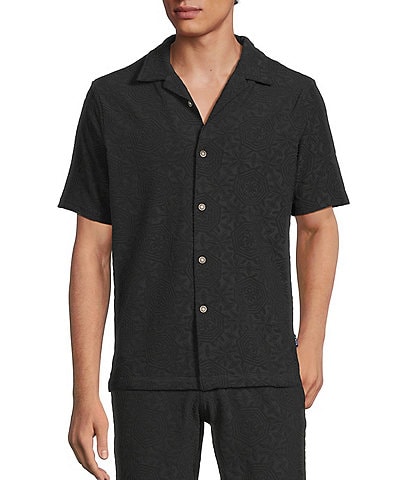 Rowm Big & Tall Short Sleeve Geo Terry Camp Shirt