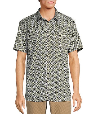 Rowm Big & Tall Short Sleeve Geometric Print Shirt