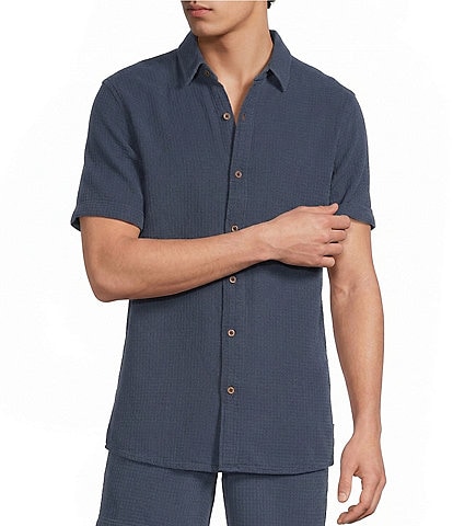Rowm Big & Tall Short Sleeve Solid Texture Shirt