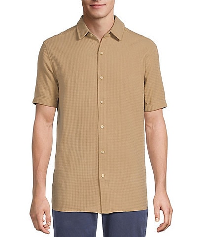 Rowm Big & Tall Short Sleeve Solid Texture Shirt