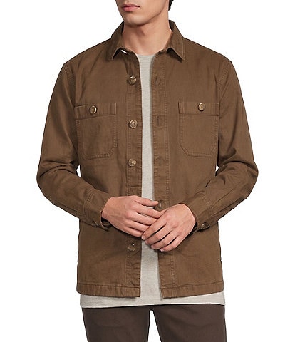 Rowm Big & Tall Solid Canvas Shirt Jacket